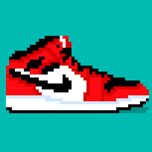 NFT Pixel Art 90's Nike Jordan Air Ones on OpenSea
