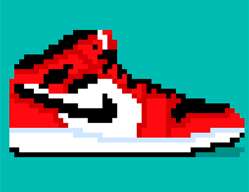 NFT entitled Nike's Jordan's Air Ones Pixel Art on OpenSea
